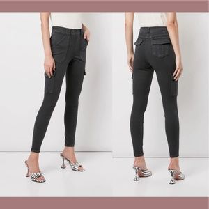 NWT $128 Spanx [ SP Small-Petite‎ ] Twill Ankle Cargo Pants Washed Black